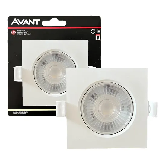 Kit 20 Spot Dicroica Led Quadrado 5w Cob 4000k Branco Neutro Foto 1