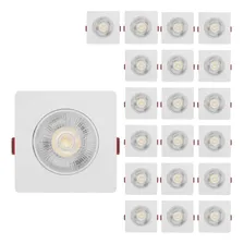 Kit 20 Spot Led 5w Direcionável Embutir Quadrado Luz Frio Estrutura Branco-frio 110v/220v (bivolt) Foto mini 1