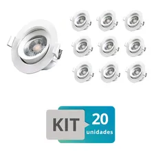 Kit 20 Spot Led Embutir Redondo 5w Branco Quente Foto  mini 1