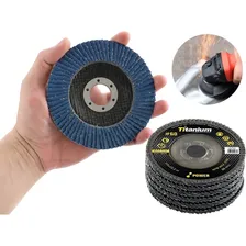 Kit 20 Un Disco Flap Titanium 4.1/2 Gr 080 Cor Preto Foto mini 4