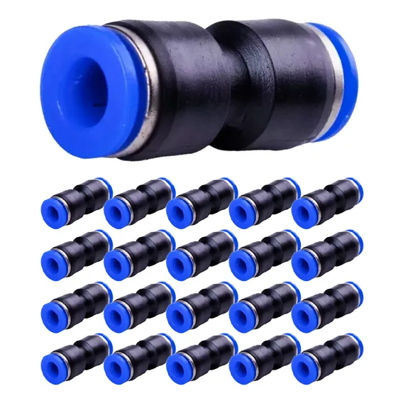 Kit 20 União Emenda Reta Pu 8mm Pneumática Engate Rápido Foto 1