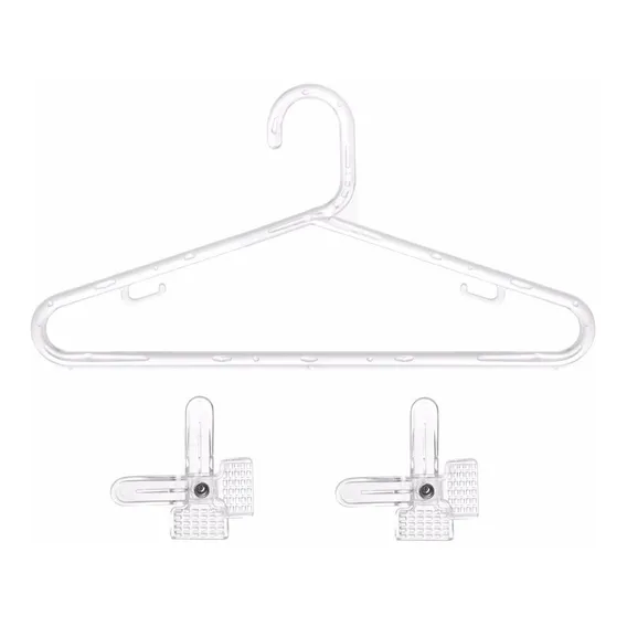 Kit 200 Cabides Acrílico Tradicional Fino + 50 Presilhas Foto 1