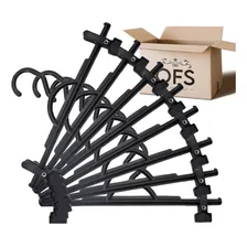 Kit 200 Cabides Plástico Saia Calça - Preto + 400 Presilhas OnlyforShop Foto mini 1