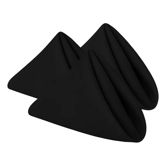 Kit 200 Guardanapos De Tecido Oxford 35x35 Mesa Posta Cor Preto Lisa Foto 1