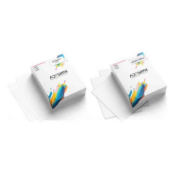 Kit 200 Vinil Adesivo Branco Fosco E Transparente Laser A4 Foto 1