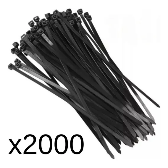 Kit 2000 Abracadeira Nylon Enforca Gato 2,5x100 Cor Preto Foto 1