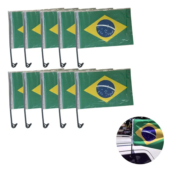 Kit 20x Bandeirinhas Bandeira Brasil Copa Eleição Atacado Foto 1