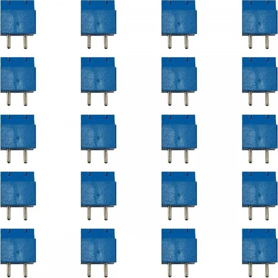 Kit 20x Borne Kre 2 Vias Plástico Azul 10mm Foto 1