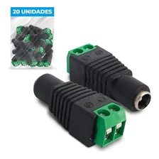 Kit 20x Conector P4 Fêmea Com Borne P/ Cftv Cor Preto Foto mini 1