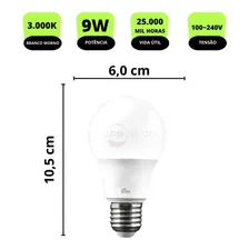 Kit 20x Lâmpada Led Bulbo 9w Econômica Branca Morna 3.000k Foto mini 2