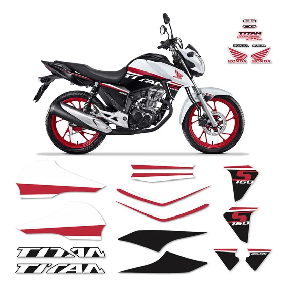 Kit 21 Adesivos para Moto Cg Titan 160s 2020 Especial 25 Anos Sportinox Foto 1