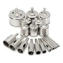 Kit 21 Brocas Diamantadas 6 A 60mm Fura Vidro Mármore Piso Foto mini 4
