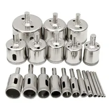 Kit 21 Brocas Diamantadas 6 A 60mm Fura Vidro Mármore Piso Foto mini 1