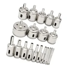 Kit 21 Brocas Diamantadas 6 A 60mm Fura Vidro Mármore Piso Foto mini 3