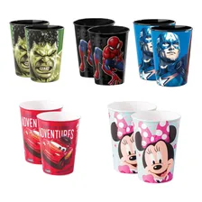 Kit 22 Copos Personagens Diversos Super Herois Princesas Foto mini 3
