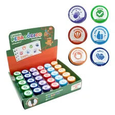 Kit 24 Carimbo Stampa Pedagógico Divertido Escolar Professor Foto  mini 1