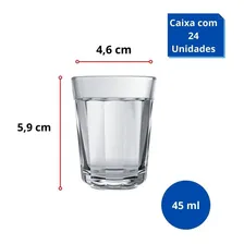 Kit 24 Copos Americano Shot 45 Dose Cachaça / Nadir Cor Transparente Foto mini 3