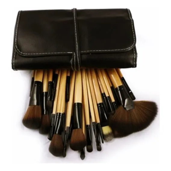 Kit 24 Pinceis De Maquiagem Profissional Com Estojo Foto 1