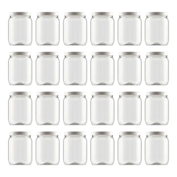 Kit 24 Potes Plasticos Mantimentos Tampa Branca 1,7lt Foto 1