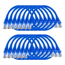 Kit 24 Unidades Cabo Patch Cord Cat6 - 50cm Azul Com Foto mini 1