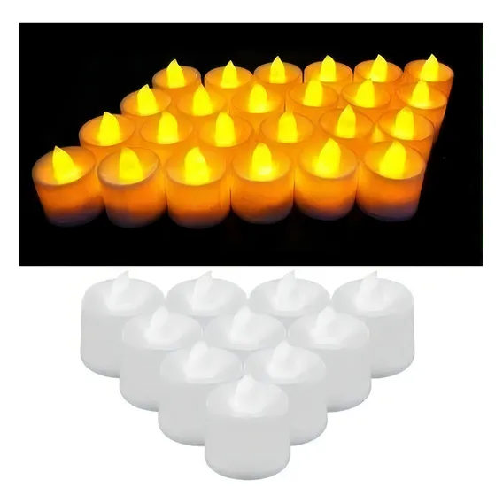 Kit 24 Vela Eletr么nica Led Decorativa Pequena Foto 1