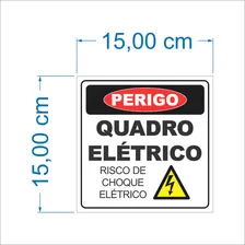 Kit 25 Adesivos De Sinalização Quadro Elétrico 15cmx15cm Foto mini 2