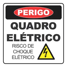 Kit 25 Adesivos De Sinalização Quadro Elétrico 15cmx15cm Foto mini 1