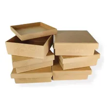 Kit 25 Caixas 30x20x12 Tampa Sapato Mdf Cru Madeira Foto mini 1