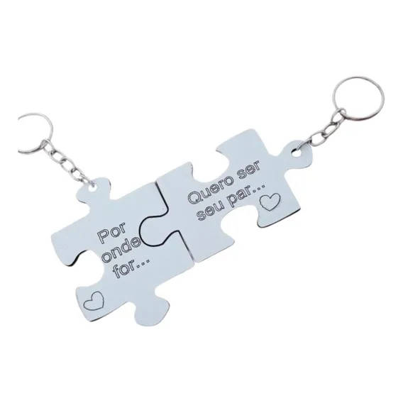 Kit 25 Chaveiro Namorados Mdf Quebra Cabeça Foto 1