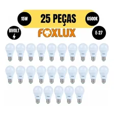 Kit 25 Lampada Led Bulbo A60 15w E27 6500k Branca Bivolt Fox Foto mini 1