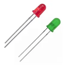 Kit 25 Led Vermelho 25 Verde 5mm Difuso Arduino Eletronica Cor da luz Verde e Vermelho Foto mini 1