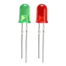 Kit 25 Led Vermelho 25 Verde 5mm Difuso Arduino Eletronica Cor da luz Verde e Vermelho Foto mini 2