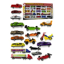 Kit 25 Miniaturas Metal Carrinhos Caminhões E Carretas Foto mini 1