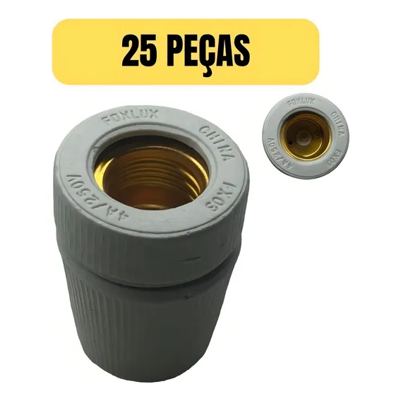 Kit 25 Receptaculo Bocal Soquete Porcelana Louca E27 Tempo Foto 1