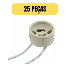 Kit 25 Soquete Bocal Lampada Dicroica Gu10 Ceramica Rabicho Foto  mini 1