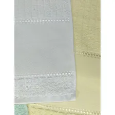 Kit 25 Toalhas Lavabo Para Pintar Bordar À Máquina Lisa Cor Branco Foto mini  3