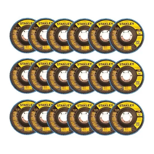 Kit 25 Und Disco Flap 4 1/2 X 7/8 Grão Z40 Sta4040fz Stanley Cor Amarelo Foto 1