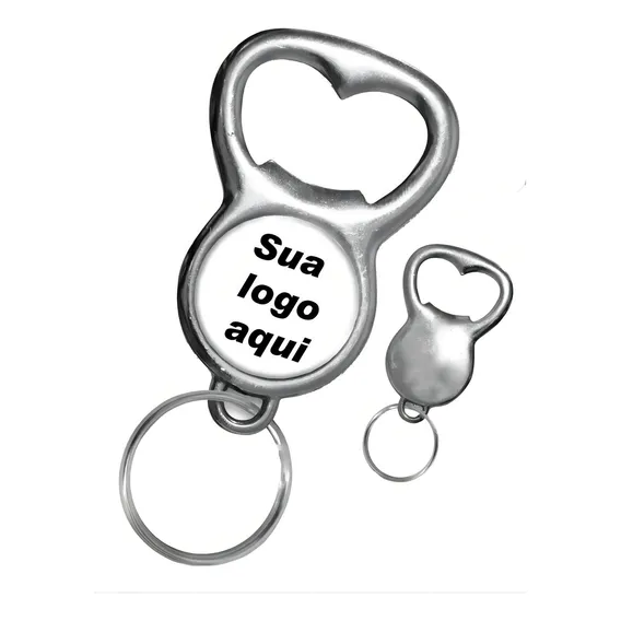 Kit 250 Chaveiro Personalizado Abridor Garrafa Redondo Cor Preto Foto 1