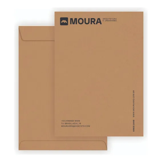 Kit 250 Envelopes Personalizado 22x32 Empresas Clinicas 90g Cor Kraft Pardo Foto 1