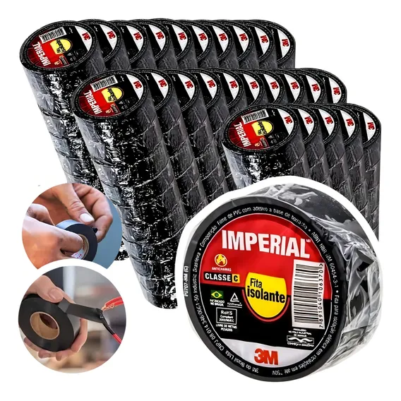 Kit 250 Fita Isolante Imperial Slim 18x20 Metros 3m Foto 1