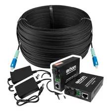 Kit 250 Metros De Cabo Fibra Óptica + Conversor De Fibra Sc Foto mini 1