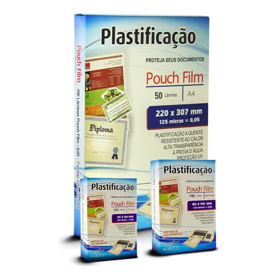 Kit 250 Unidades Plástico Para Plastificação Mares 0,05 Foto 1