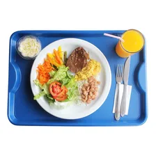 Kit 25un Bandeja Self Service Fast Food Restaurante Cor Preto Foto mini  2