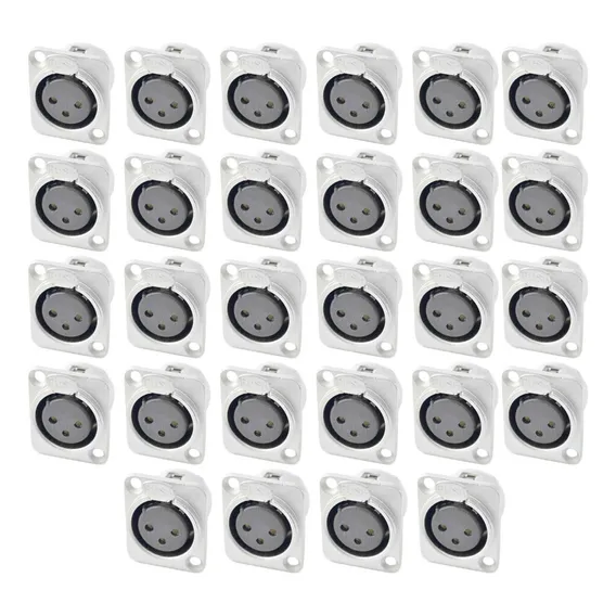 Kit 28 Conector Xlr Fêmea 3p De Painel Santo Angelo Sa2xxlrf Foto 1