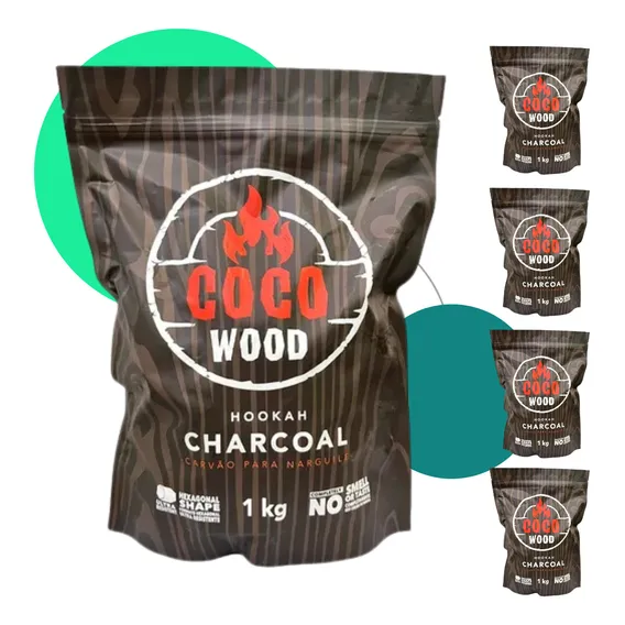 Kit 2kg Carvão De Coco Para Narguilé Atacado Caixa Foto 1