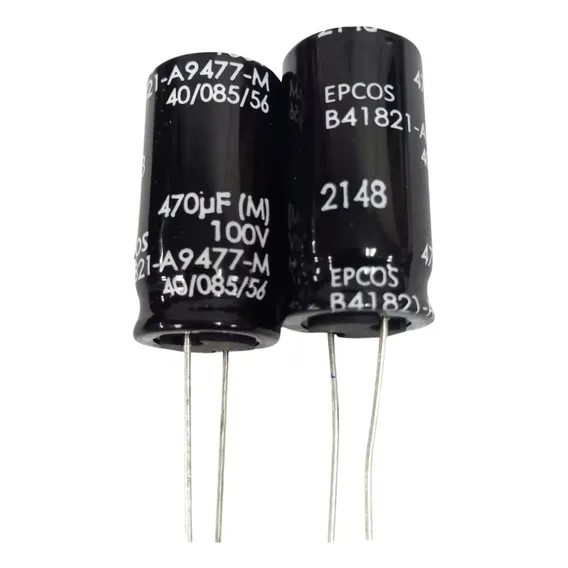 Kit 2peças Capacitor Eletrolítico 470uf 100v Epcos Foto 1