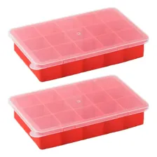 Kit 2un Forma De Gelo Silicone Com Tampa 15 Cubos Livre Bpa Foto  mini 1