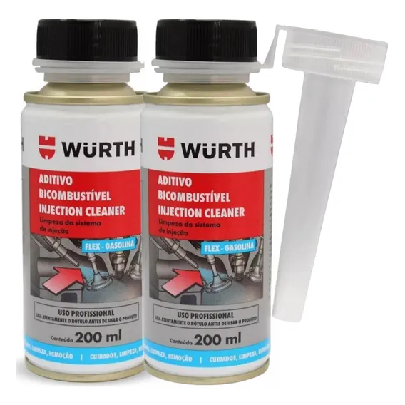Kit 2un Limpa Bico Injetor Aditivo Combustível Flex Wurth Foto 1