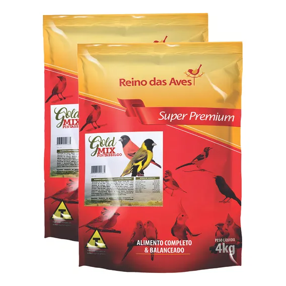 Kit 2un Pintassilgo Gold Mix 4kg - Reino Das Aves Foto 1