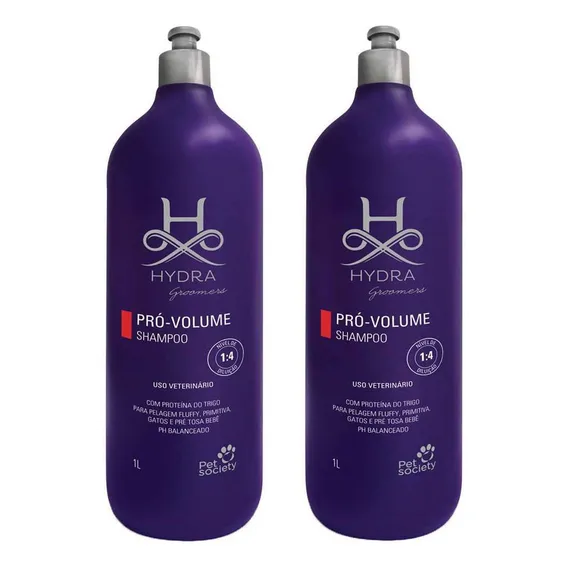 Kit 2un Shampoo Petsociety Hydra Pró-volume 1l Diluição 1:4 Foto 1
